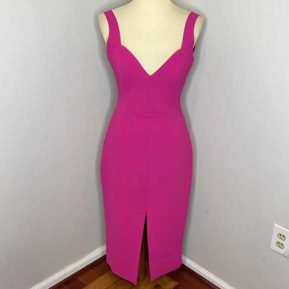 Nicholas Crepe‎ Quilted Bra Dress in Fuschia - Picture 2 of 10